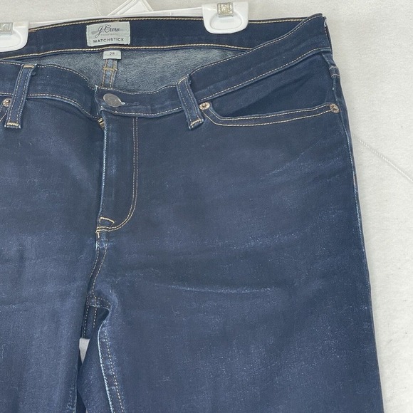 J Crew Matchstick Jeans Womens Size 28 Waist Dark Blue Denim Slim Straight Leg - Picture 11 of 13